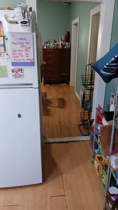 Kitchen and living room before renovation