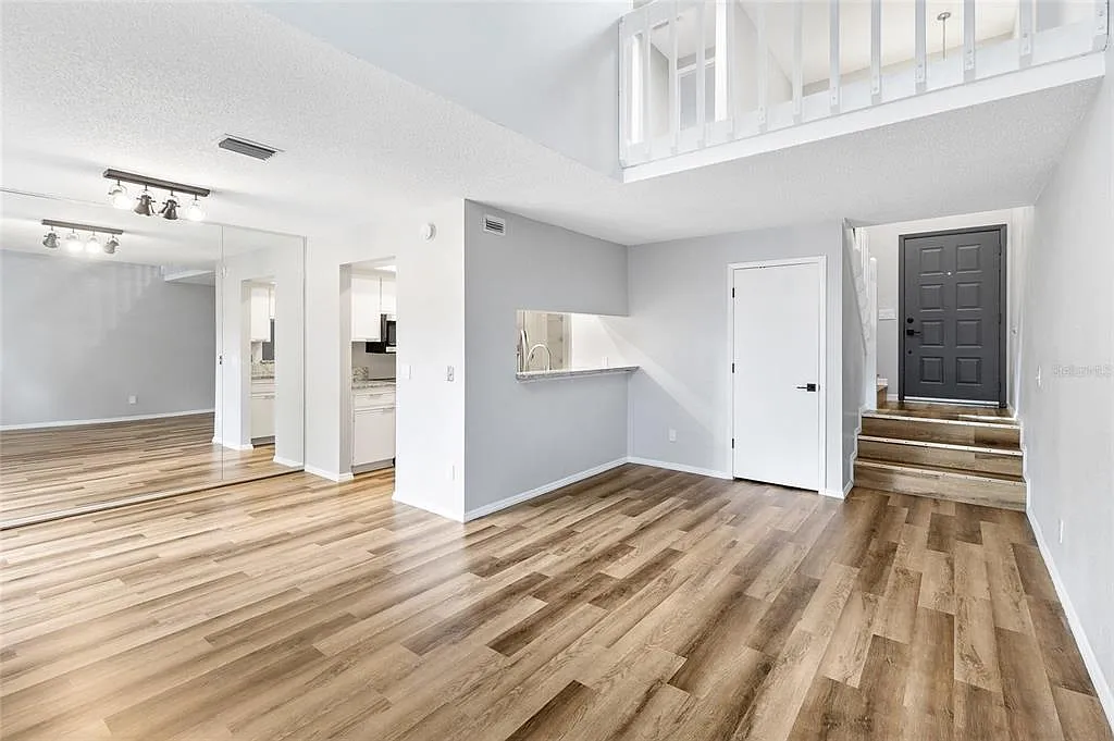 Living room and kitchen entrance after renovation